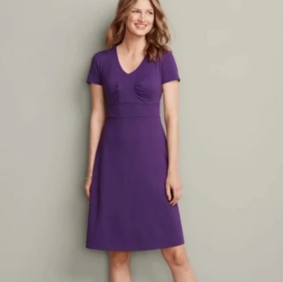 EDDIE BAUER Travex Deep Purple/ Eggplant/Plum Color Dress - Picture 2 of 11
